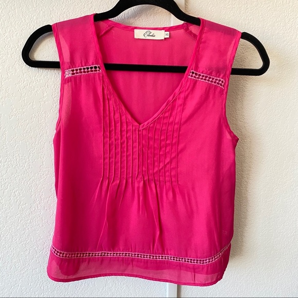 ELODIE PINK CROP PINK TOP SLEEVELESS XS - Picture 1 of 4